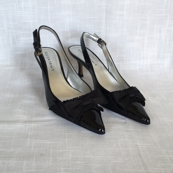 black patent slingbacks